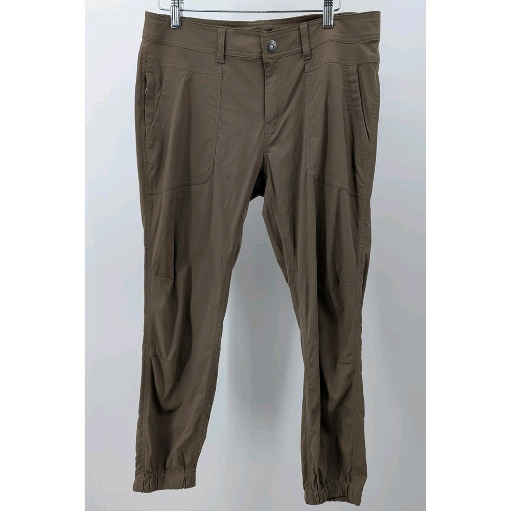 New Prana Revenna Capri Joggers Brown Size 8 Lightweight Ripstop Hiking Gorpcore